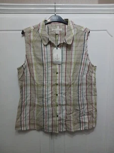 Damen Top Seasalt Größe 18 geknöpft ärmellos kariert kleine Kenegie Weste uvp £ 40 - Bild 1 von 10