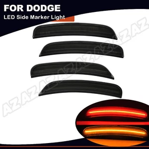 4PCS LED Side Marker Lights Front Rear For 2015-2023 Dodge Charger Smoked Lens - Picture 1 of 10