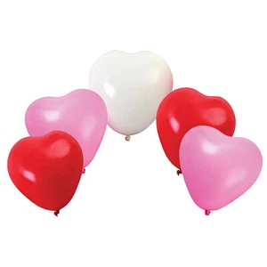 Matte Heart Shaped Party Balloons, 12-inch, 5-count, Assorted Colors - Picture 1 of 1