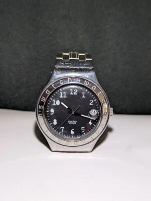 ВИНТАЖНЫЙ SWATCH ЧАСЫ «ИРОНИЯ» YGS 707 ИЗ НЕРЖАВЕЮЩЕЙ СТАЛИ ГРУППЫ НОВЫЙ АККУМУЛЯТОР 1998 БОЛЬШАЯ ДАТА - Изображение 1 из 4