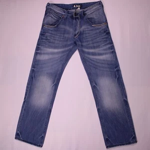 H&M Bragg Jeans Mens 31x32 Blue Fade Whisker 100% Cotton Denim - (30.25 x 30) - Picture 1 of 20