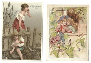 Lot de 2 chromos - Enfant - Chromo Samaritaine - Trade card - Picture 1 of 2
