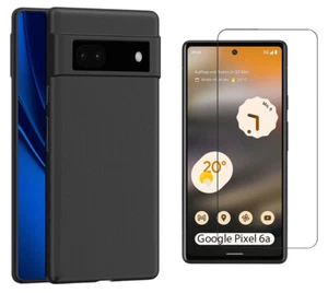 Housse pour Google Pixel 6a sac silicone Dark Case pare-chocs + verre de protection 9H - Photo 1/11