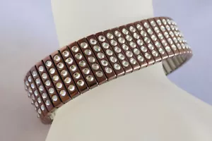 Signiertes Swarovski Schwan kupferfarben klar Strass Stretch Erweiterungsarmband - Bild 1 von 3