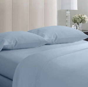 Blue Twin XL Sheet Set - 100% Pure Cotton 600 Thread Count Ultra Soft Sateen