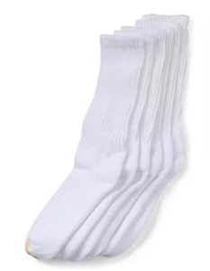 (NEW) GOLD TOE SPORT WHITE COTTON CREW SOCKS BIG & TALL 6 pairs Shoe Size 12-16 - Picture 1 of 8