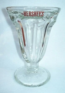 Fontana vintage logo Hershey's gelato Sundae soda vetro trasparente spesso pesante - Foto 1 di 2