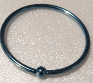 2 Shiny Blue  8g 1 1/2 Inch Diameter Ear Tunnel ring Surgical Steel 316L Sexy - Picture 1 of 1