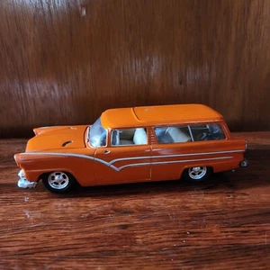 ERTL 1955 Ford Long Roof Station Wagon Posies Orange Crisp Diecast Muscle Car - Picture 1 of 11
