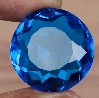 Large London Blue Topaz 75.95 Ct. Round Cut Loose Gemstone Gift for Pendant/Her - Image 1 of 4