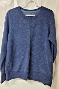 Tek Gear Women Size L Blue Ultrasoft Fleece Scoop Neck Long Sleeve Pullover - Picture 1 of 7