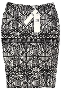 OSA Bleistiftrock geometrisch Damen Größe Large schwarz & weiß NEU/ETIKETT - Bild 1 von 7