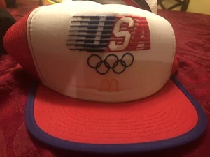 McDONALDS 1984 OLYMPISCHE OFFIZIELLE MANNSCHAFT USA BASEBALLKAPPE VINTAGE - Bild 1 von 4