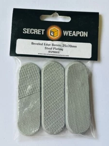 Warhammer 40k AOS Secret Weapon Beveled Bases 25x70mm Steel Plating 3 Pack - Picture 1 of 3