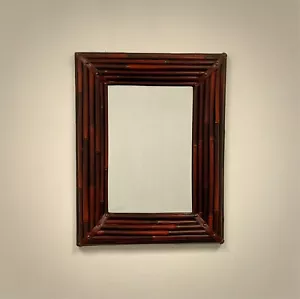 Bamboo Accent Mirror 21 X 27, Large Wall Mirror, Tropical, New - Picture 1 of 3