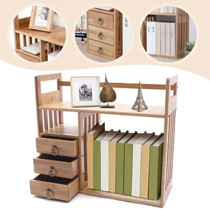 Bamboo Tabletop Bookshelf Storage Organizer Display Shelf Rack Desk TOP NEW - Picture 1 of 11