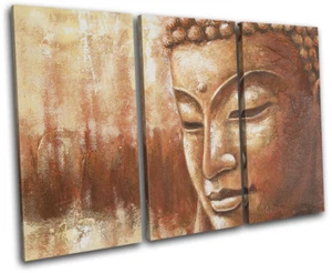 Buddha Om Mandala Peace Buddhism Religion TREBLE CANVAS WALL ART Picture Print - Picture 1 of 1
