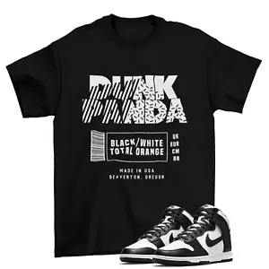Box Label Shirt to Match Dunk High Panda DD1399-105 NEW Black - Picture 1 of 2