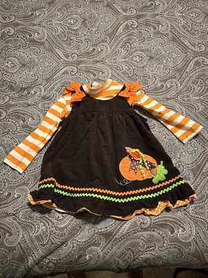 РЕДКИЕ ИЗДАНИЯ Baby Girl 24M День благодарения вельветовое платье 2 шт. Комплект - Изображение 1 из 4