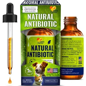 Natural Antibiotic Drops for Cat & Dog | Immune & Allergy Support for Pet | 2 Oz - Picture 1 of 8