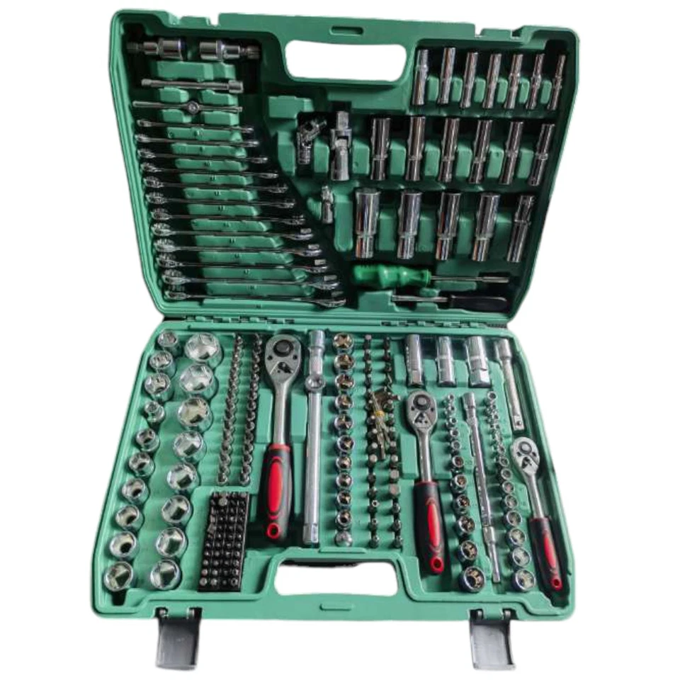NEW 216 pcs spanner socket set 1/2" 1/4" 3/8" Mechanic Tool Kit wrench - Green - Image 1 of 4