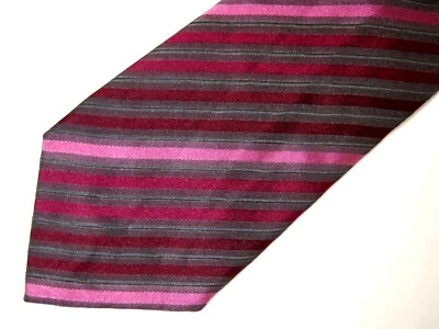 Corbata de Colección Alfani Para Hombre Púrpura Gris Rayas Seda 60" Carrera Foto 1 de 3