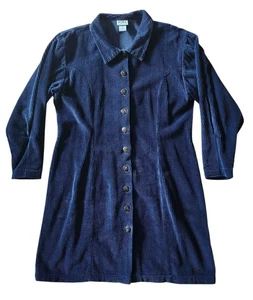 Vintage Kiko bequeme Kleidung blaues Cordkleid mit Knopfleiste - Größe M - Bild 1 von 3