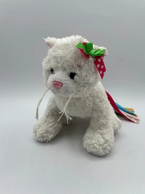 Webkinz Pretty Kitty HM688 White Cat Plush Ribbon Tail GANZ Bow NO CODE - Image 1 of 4