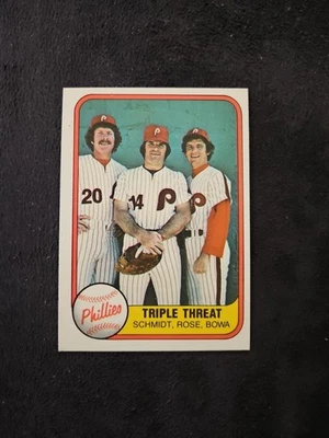 ⚾1981 Fleer #645 Triple Threat (Mike Schmidt / Pete Rose / Larry Bowa)⚾NM - Image 1 of 2