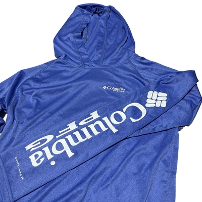 Columbia PFG Sudadera con Capucha Azul Manga Larga Talla Juvenil Grande 14/16 Omni-Mecha Pesca Foto 1 de 4