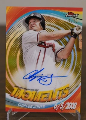 2025 Topps Finest Finest Moments Autographs Chipper Jones #FMA-CJ Gold Auto /50 - Image 1 of 3
