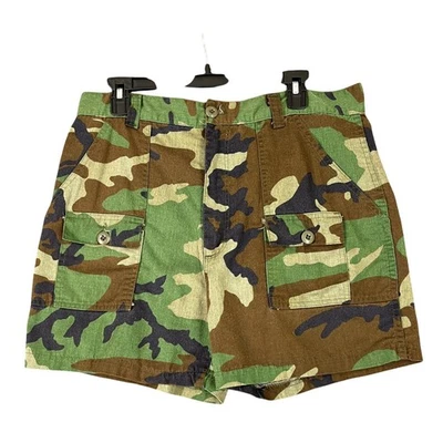 Pantalones Cortos Carga Vintage Años 80 Woodland Camuflados Para Hombres 34 Utilidad Militar Exterior Grunge Foto 1 de 4