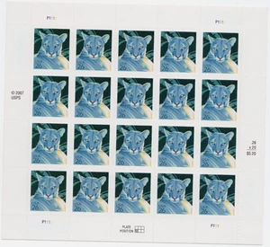 A US #4139 Florida Panther MNH sheet of 20 2007 - Picture 1 of 1