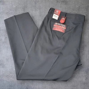 Pro Tour Golf Pants Men's 42x30 Black Comfort Tech Performance Stretch - Picture 1 of 8