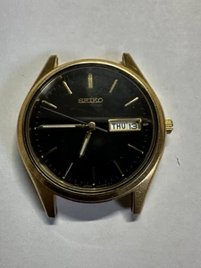 Seiko Watch 7N43-9048 Black Face Water Resistant Not Running - Picture 1 of 3