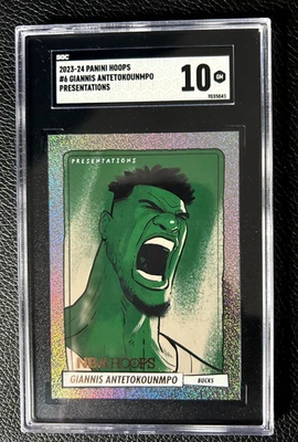 Giannis Antetokounmpo 2023 Panini Hoops Premium Stock Presentaciones #6 SGC 10 Foto 1 de 4