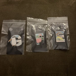 Seaworld Alphabet G - Esel Pinguin F - Pink Flamingo E-Aal (3) Pin Set - Bild 1 von 4