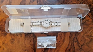 Swatch WHITE CERAMIC YLS141G TOP Zustand, Medium Stahl Damenuhr RAR - Bild 1 von 8
