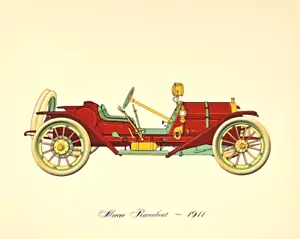 Mercer Raceabout 1911 Lithograph Clarence P. Hornung Antique Automobile Vintage - Picture 1 of 1