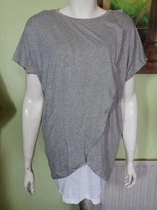 NUEVO ASOS Mangas Gorra de Maternidad Top de Enfermería, Gris/Blanco Reino Unido 20 - Imagen 1 de 4