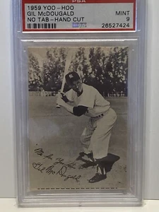 1959 Yoo-Hoo Gil McDougald New York Yankees No Tab Hand Cut PSA 9 MINT - Bild 1 von 2