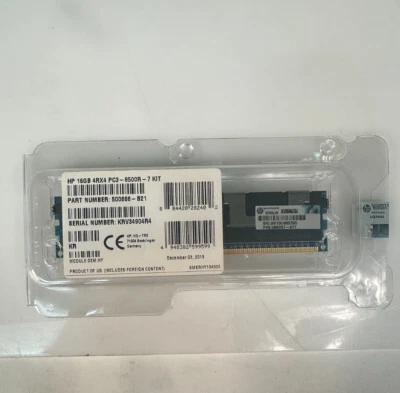 500666-B21/500207-071/501538-001/500666-S21-HP 16GB (1X16GB) PC3-8500R MEM KIT  - Image 1 of 2