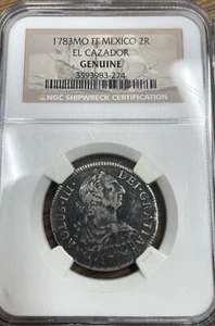 1783 Mo FF Mexico 2 Reales El Cazador Recovery NGC Genuine - Picture 1 of 3