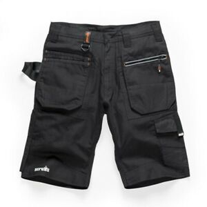 Scruffs Ripstop Trade Cargo Work Shorts with Multiple Pockets Black 28in - 40in