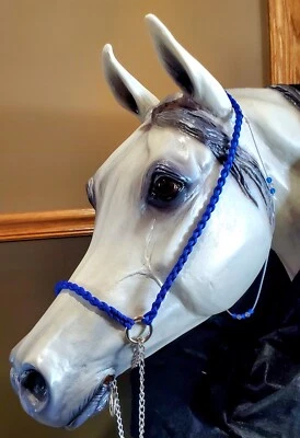 NEW! Hand Braided Arabian Style Show Halter, Horse Tack, **BLUE**  WOW!! - Image 1 of 4