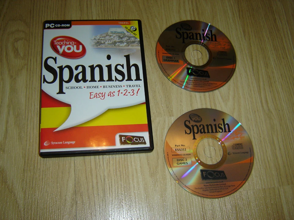 SYRACUSE LANGUAGE - TEACHING YOU SPANISH EASY AS 1 2 3 DOUBLE PC CD ROM SOFTWARE - Image 1 of 1