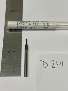 1 NEU USA 1/32 ZOLL DURCHMESSER HARTMETALL SCHAFTFRÄSER 4FL SQ. ALTIN CTD. 1/8" LOC (D201) - Bild 1 von 4