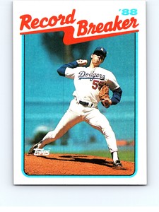 1989 Topps #5 Record Breaker Orel Hershiser  Los Angeles Dodgers