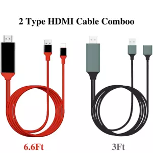 1080P HDMI Mirroring Cable for iPhone iPad Android Phone to AV TV HDTV Adapter - Picture 1 of 14