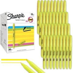 Compact Chisel Tip Highlighters - 36 Count Fluorescent Yellow Markers for School - Picture 1 of 9